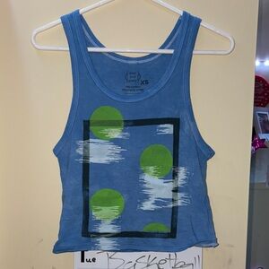 Blue and Green Women's Tank Top